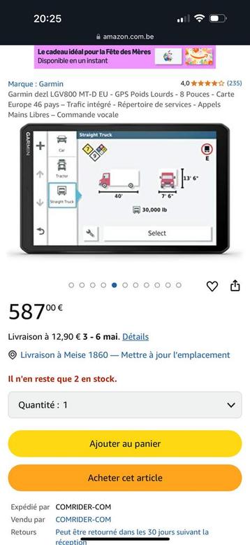 Garmin dēzl LGV800, Enlèvement, Utilisé, Garmin