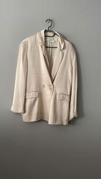 Blazer pantalon Bershka beige satiné M, Enlèvement ou Envoi, Beige, Costume ou Complet, Comme neuf
