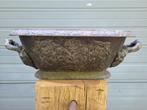 Antieke rechthoekige gietijzeren bloembak jardiniere, Tuin, Minder dan 30 cm, Ophalen of Verzenden, Zo goed als nieuw