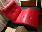 Lounger zetel ligfauteuil rood met wielen designzetel, Huis en Inrichting, Ophalen, Zo goed als nieuw, Tweepersoons, Leer