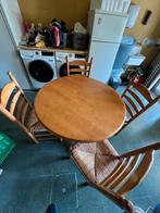 Tafel met 4 stoelen massief hout, Antiek en Kunst, Antiek | Meubels | Stoelen en Sofa's, Ophalen