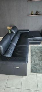 Lederen 3-zit hoekbank (met lounge & elektrische relax), Ophalen, Gebruikt, Leer, Modern