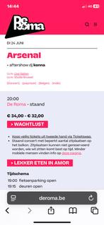 Concert ARSENAL - 2 tickets, Tickets en Kaartjes, Twee personen, Juni