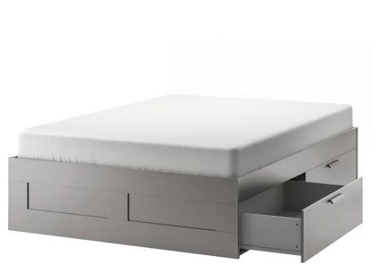 Bed 160x200 zwart Ikea Brimnes, Huis en Inrichting, Slaapkamer | Bedden, Zo goed als nieuw, Tweepersoons, 160 cm, 200 cm, Hout