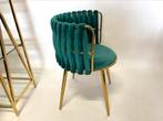 Groene gevlochten eetkamerstoelen topkwaliteit! Emerald, Ophalen, Nieuw