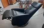 Fauteuil relax cuir noir 2 moteurs, Ophalen