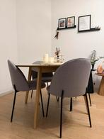 4 eetkamerstoelen, Neuf, Tissus, Gris, Scandinavisch, Industrieel