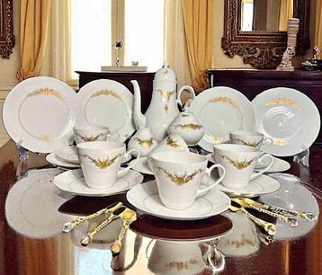 Rosenthal Romance décoré plaqué or 24K  dessert + café 6 prs beschikbaar voor biedingen