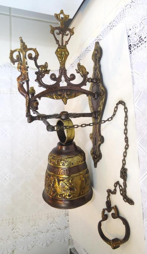 Horloge cloche bronze monastère 2 couleurs rare!!🎵💎⚡😍🔊🙏, Antiquités & Art, Curiosités & Brocante, Enlèvement ou Envoi