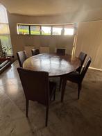 Ovale tafel 19e eeuw Louis XVI met certificaat en 6 stoelen, Huis en Inrichting, Complete eetkamers, Ophalen, Gebruikt, Antiek