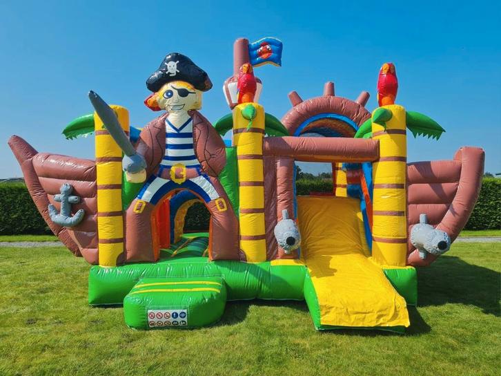 Springkasteel piraat te huur, Hobby en Vrije tijd, Feestartikelen | Verhuur, Zo goed als nieuw, Ophalen