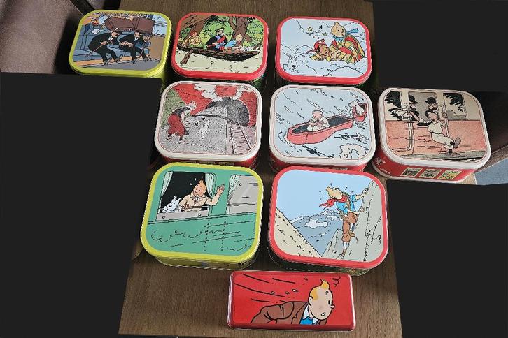 Koekjestrommels van Kuifje, Verzamelen, Blikken, Zo goed als nieuw, Ophalen