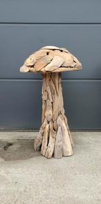 Decoratie paddestoel in teak 80 cm hoog, Huis en Inrichting, Ophalen, Zo goed als nieuw