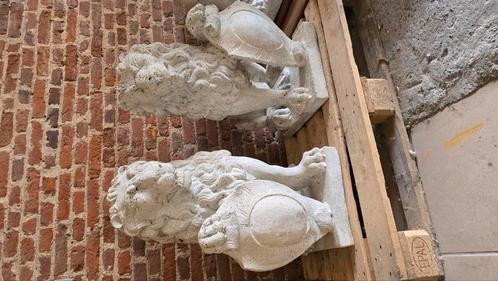 Grote Leeuw Tuinbeelden koppel in steen ️, Tuin en Terras, Tuinbeelden, Steen, Ophalen