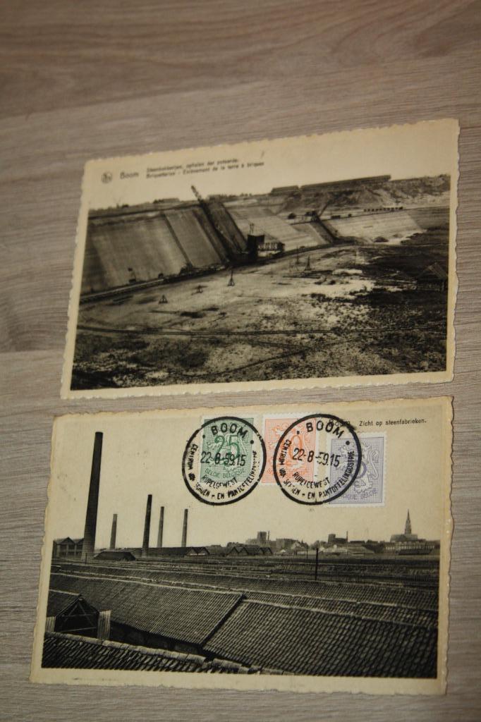 2x oude Zwart Wit postkaarten (steenfabriek Boom 1959), Verzamelen, Postkaarten | België, Gelopen, Antwerpen, 1940 tot 1960, Ophalen of Verzenden