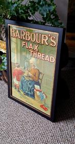 Toonbankreclame van Barbour's Flax Thread, vlasgaren Ierland, Verzamelen, Ophalen of Verzenden, Gebruikt, Reclamebord