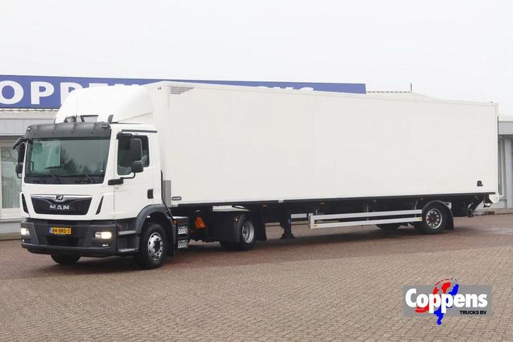 MAN TGM 15.290 Trekker + Heiwo city trailer geisoleerd + kle, Auto's, Vrachtwagens, Bedrijf, ABS, Airconditioning, Cruise Control