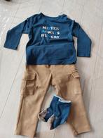 Set broek + bloes - jongen - blauw/bruin - maat 80, Enfants & Bébés, Vêtements de bébé | Taille 80, Ensemble, Utilisé, Garçon