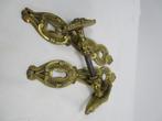 Art Nouveau messing klink met deurbeslag, Antiek en Kunst, Ophalen, Koper