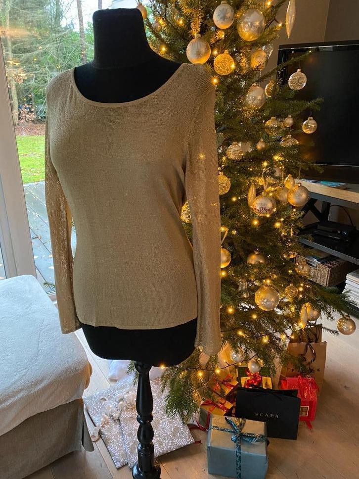 SCAPA goudkleurig fijn tricot truitje - S, Kleding | Dames, Truien en Vesten, Zo goed als nieuw, Maat 36 (S), Overige kleuren