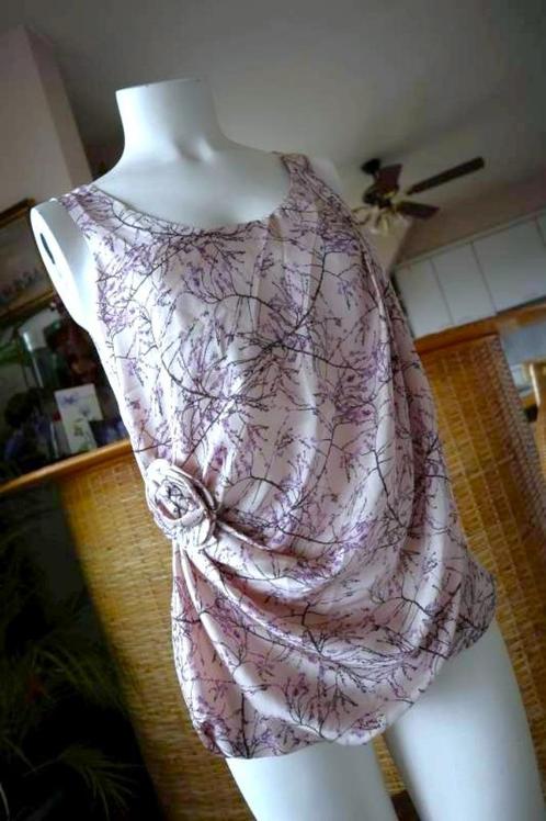 leuk bebloemd blouse top shirt, Kleding | Dames, Topjes, Gedragen, Maat 36 (S), Overige kleuren, Zonder mouw, Ophalen of Verzenden