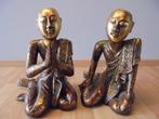 Boeddha Monnik beelden in hout verguld Thailand Azie, Ophalen of Verzenden