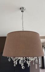 Luster met lampenkap, Huis en Inrichting, Lampen | Kroonluchters, Ophalen, Zo goed als nieuw, Stof, Speciaal