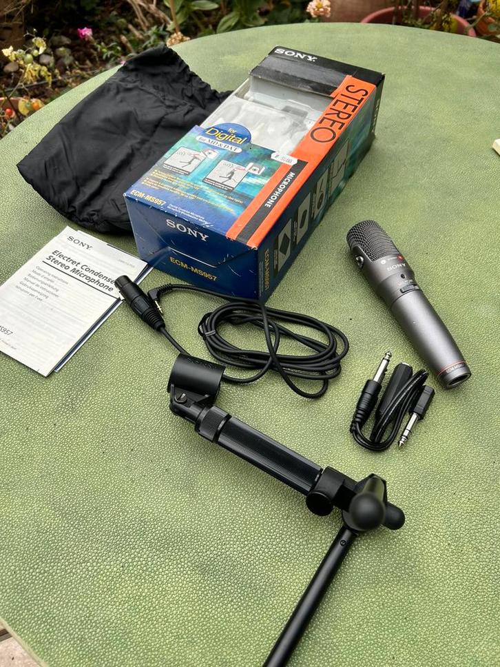 Sony ECM-MS957 electret condensator stereomicrofoon, Muziek en Instrumenten, Microfoons, Gebruikt, Instrumentmicrofoon, Ophalen of Verzenden