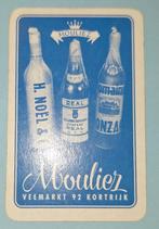Speelkaart Kortrijk – Distillerie Mouliez, blauw C_133, Verzamelen, Ophalen of Verzenden, Gebruikt, Speelkaart(en)