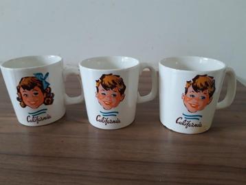 3 vintage kopjes California beschikbaar voor biedingen