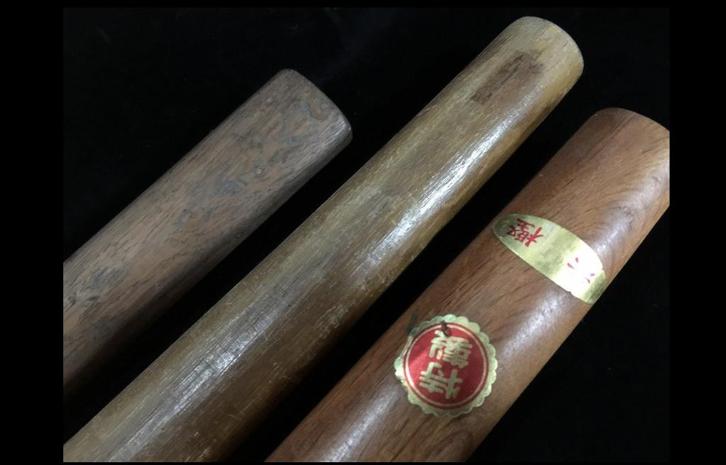 Katana - Hout, Set van 3 / Japans vintage houten zwaard 木刀 B, Verzamelen, Militaria | Algemeen, Overige soorten, Zwaard of Sabel