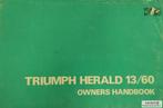 Handboek Triumph Herald 13/60 instructieboekje, Enlèvement ou Envoi