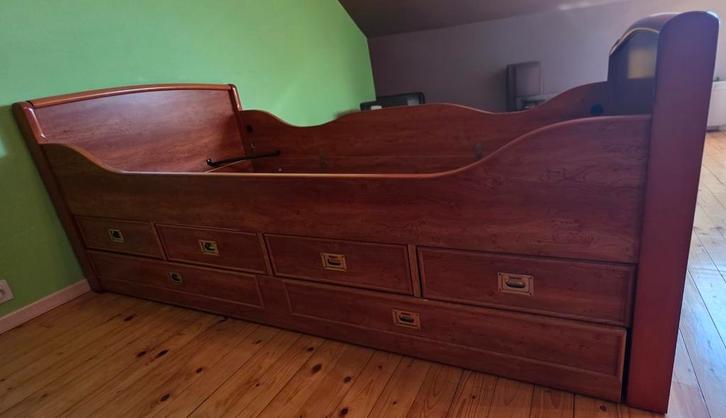 1-persoonsbed, merk Gautier, met 2de slaapschuif en laden, Kinderen en Baby's, Kinderkamer | Bedden, Gebruikt, 180 cm of meer