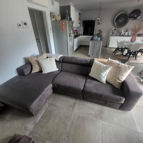 Hoekzetel in bijna nieuwstaat (met electrische relax)., Huis en Inrichting, Zetels | Complete zithoeken, Zo goed als nieuw, Stof