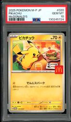Pikachu [Big Mac McDonalds] PSA 10 - M-P 020 Japanese Promo, Hobby en Vrije tijd, Ophalen of Verzenden, Zo goed als nieuw, Losse kaart
