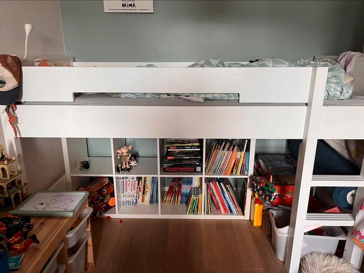 Lit mi-hauteur blanc  Bopita, Kinderen en Baby's, Kinderkamer | Stapelbedden en Hoogslapers, Gebruikt, Halfhoogslaper, Ophalen