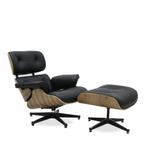 Eames Lounge Chair met Ottoman Walnoot zwart, Huis en Inrichting, Fauteuils, Nieuw, Leer, Minder dan 75 cm, Eames Lounge Chair
