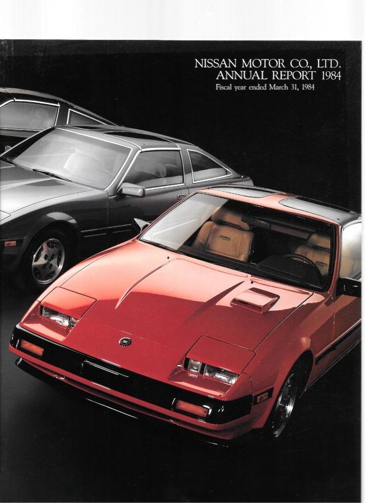 NISSAN "ANNUAL REPORT",  1969, 1984, 1985, 1990, Boeken, Auto's | Folders en Tijdschriften, Zo goed als nieuw, Nissan, Ophalen of Verzenden
