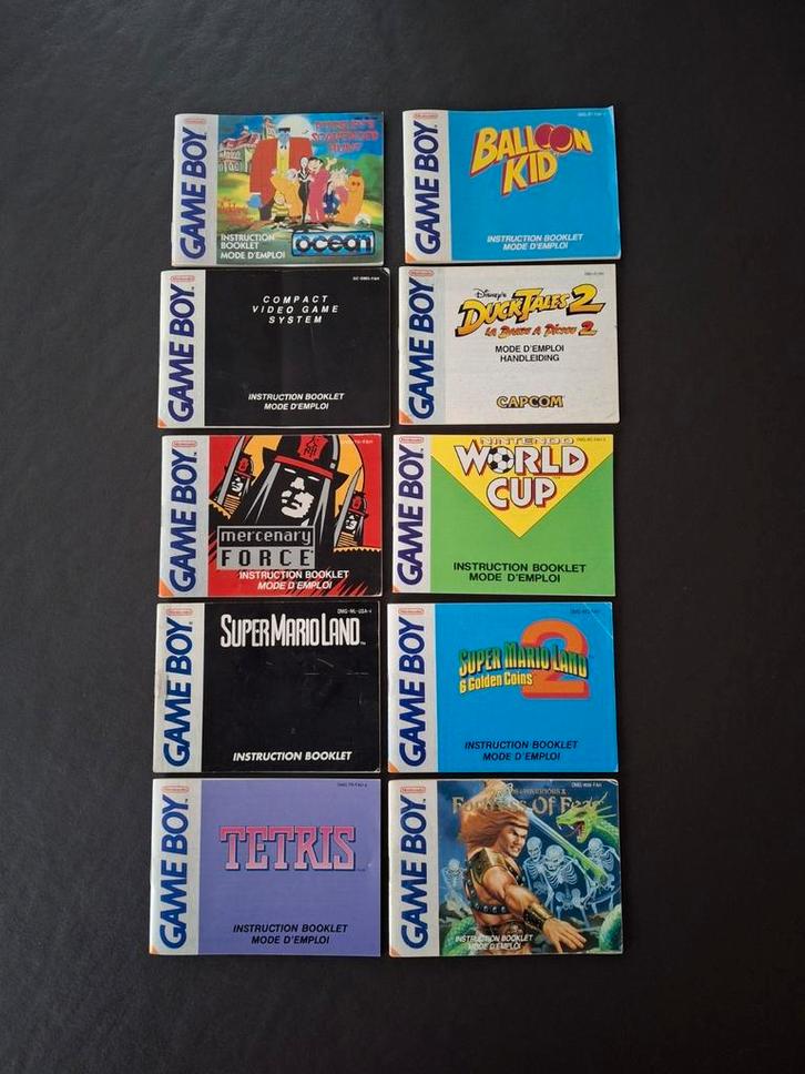 10 Gameboy classic handleidingen - FAH, Games en Spelcomputers, Games | Nintendo Game Boy, Ophalen of Verzenden