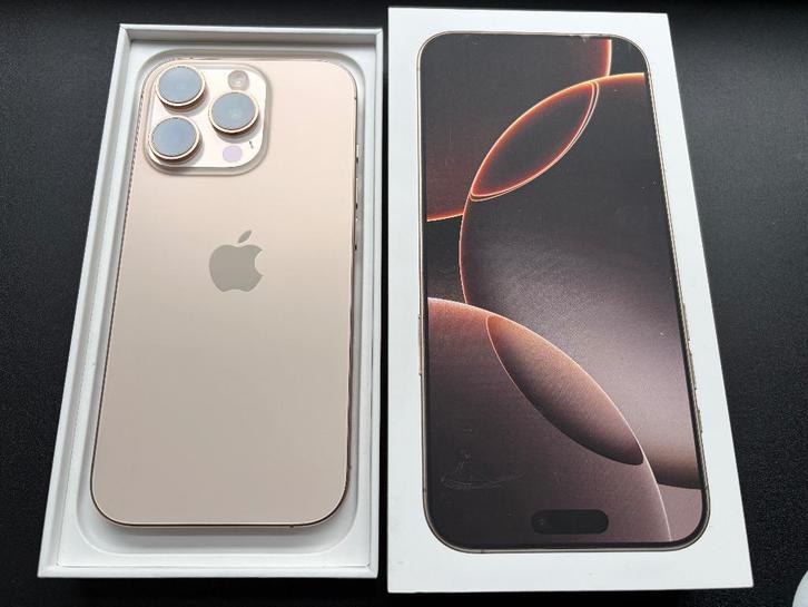 APPLE iPhone 16 Pro 256 GB Desert Titanium; bаtterij - 100%, Telecommunicatie, Mobiele telefoons | Apple iPhone, Zo goed als nieuw