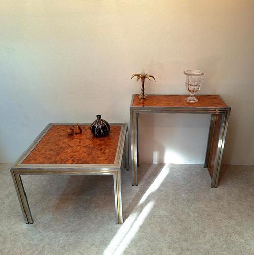 Vintage italiaans radica - design tafels Romeo Rega, Huis en Inrichting, Tafels | Sidetables, Zo goed als nieuw, Ophalen of Verzenden