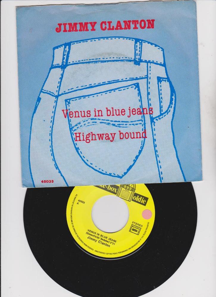 Jimmy Clanton – Venus In Blue Jeans  --   juke box  7", Cd's en Dvd's, Vinyl Singles, Zo goed als nieuw, Single, Pop, 7 inch, Ophalen of Verzenden