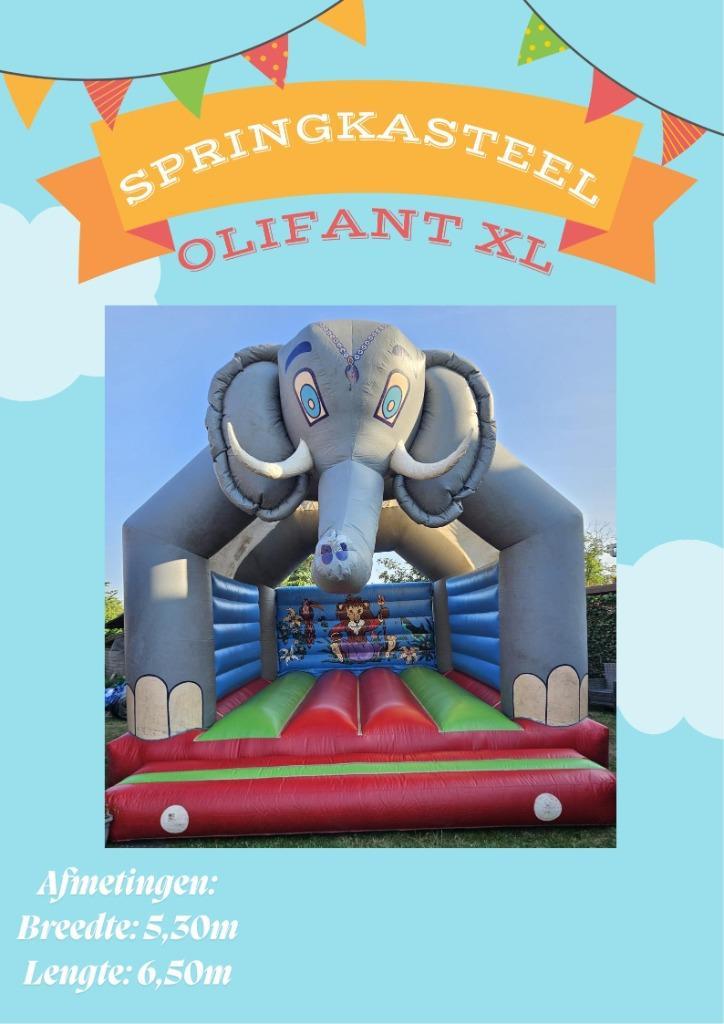 Springkasteel Olifant XL te huur, Hobby en Vrije tijd, Feestartikelen | Verhuur, Zo goed als nieuw, Ophalen