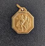 Medaillon, hanger St Christoffel verguld, hexagonaal, Verzamelen, Ophalen of Verzenden, Nieuw, Sieraad, Christendom | Katholiek