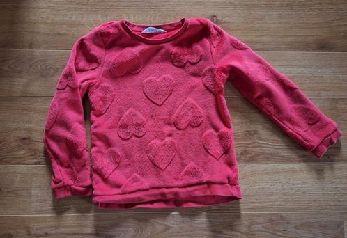 H&M rode fleece trui hartjes122-128, Kinderen en Baby's, Kinderkleding | Maat 122, Gebruikt, Meisje, Trui of Vest, Ophalen of Verzenden