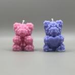 Teddy Love Handgemaakte Geurkaarsen Set – 2x Romantische Ted, Ophalen of Verzenden, Nieuw, Rood, Kaars