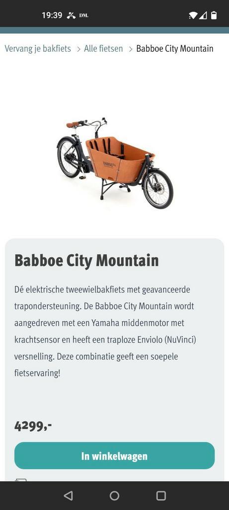 Babboe City Mountain (nieuw!), Fietsen en Brommers, Fietsen | Bakfietsen, Nieuw, Overige merken, 2 kinderen, Elektrisch, Huif
