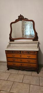 2 Antieke commodes met spiegel en marmer blad, Antiek en Kunst, Ophalen