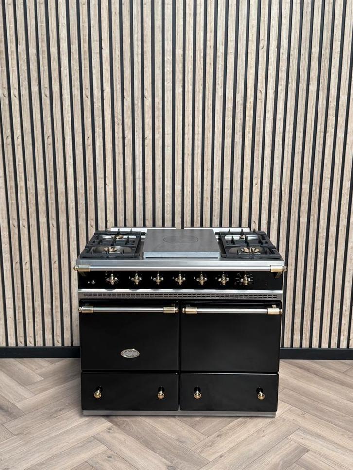 Luxe Lacanche Zwart 100cm Gas Dubbele Oven + Coup de Feu, Elektronische apparatuur, Fornuizen, Gas, 5 kookzones of meer, Grill
