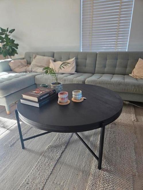 Salontafel Rond 100cm - Zwart - Hout|ijzer (ongebruikt), Huis en Inrichting, Tafels | Statafels, Zo goed als nieuw, Ophalen